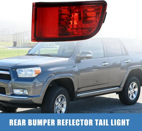 Vista 2 de uxcell Lámpara de luz reflectora de parachoques lateral trasero derecho para Toyota 4Runner 2003-2005 rojo