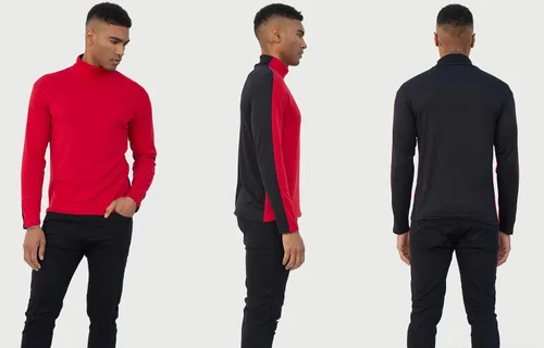 Vista 21 de Camiseta de manga larga para hombre, ajustada, ligera, con cuello de tortuga