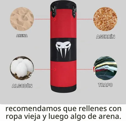 Vista 2 de SOTF Juego de boxeo pesado para adultos, saco de boxeo colgante resistente, sin relleno