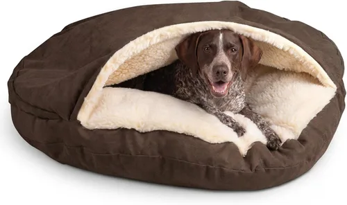 Vista 60 de Snoozer Cama de lujo de microsuede acogedora estilo cueva para mascotas, pequeña, antracita For small sized pets, Removable washable cover