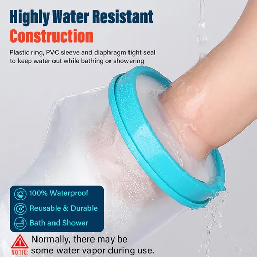 Vista 3 de Fundas de fundición para brazo de ducha para adultos, protector impermeable para brazos, funda de ducha reutilizable para brazo roto, muñeca, codo