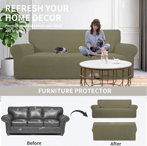 Vista 93 de Easy-Going - Funda elástica sobredimensionada para sofá, 1 pieza, protector muebles, suave, parte inferior elástica, para niños, tela jacquard