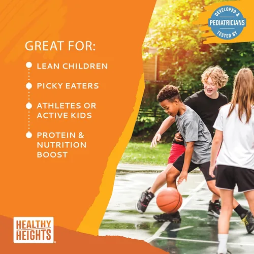 Vista 4 de Healthy Heights Grow Daily Kids - Mezcla de bebida proteica (chocolate) - Batido alto en proteínas para niños de 10 años, 21.6 onzas