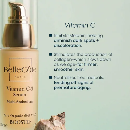 Vista 6 de Suero potenciador de vitamina C3 orgánico – Suero facial concentrado multiantioxidante natural, reduce arrugas, manchas oscuras y protege de daños