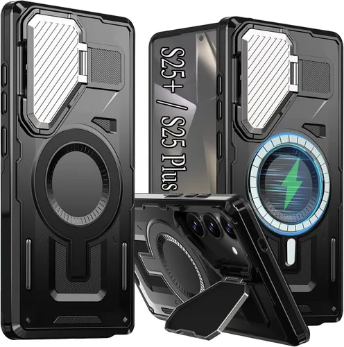 Vista 27 de para Galaxy S24 Plus Funda Magnética, Funda Resistente y Rugosa con Protección contra Caídas [Compatible con Carga Inalámbrica Rápida] Funda