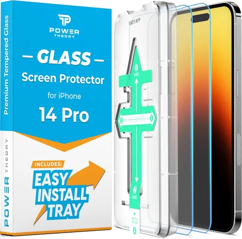 Vista 14 de Power Theory Protector de pantalla para iPhone 14 Pro Max, pantalla de vidrio templado de alta calidad para una máxima protección en tu iPhone 14