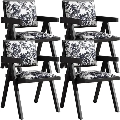 Vista 18 de YVYKFZD Juego de sillas de comedor de madera maciza, sillas de cocina sin brazos, silla de comedor tapizada con respaldo, sillón de terciopelo
