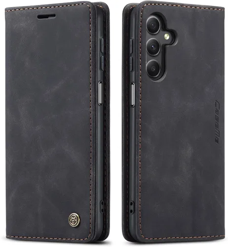 Vista 24 de Funda compatible con Samsung Galaxy A14 con tarjetero y función atril, funda protectora de piel para Galaxy A14 5G de 6.6 pulgadas (negro)