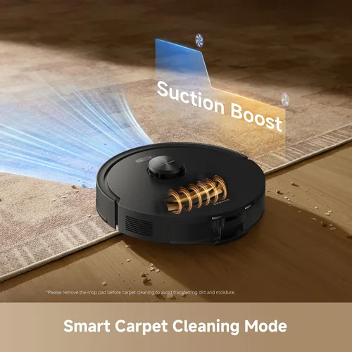 Vista 7 de DREAME D20 Air Plus Robot Vaccum and Mop Combo con succión de 20,000 Pa, tecnología antienredos, muelle de vaciado automático, limpieza profunda