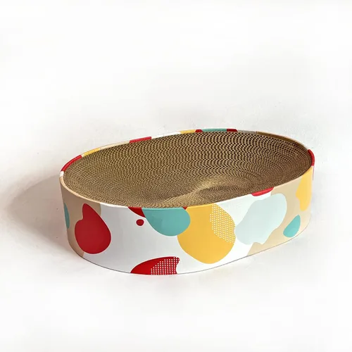 Vista 3 de Cama rascador para gatos, sofá de salón para gatos de interior, forma ovalada, 17 x 13 pulgadas, muebles de larga duración