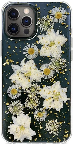Vista 12 de Abbery - Funda diseñada para iPhone 12/12 Pro con purpurina, transparente y linda con diseño de mariposa, correa para la muñeca, brillante