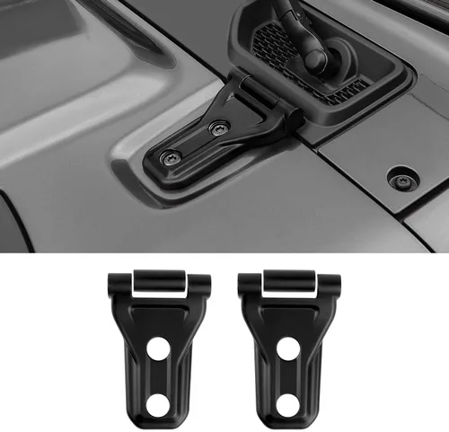 Vista 9 de JeCar Cubiertas de bisagra de capó, accesorios exteriores compatibles con Jeep Wrangler JL JLU 2018-2023, color negro