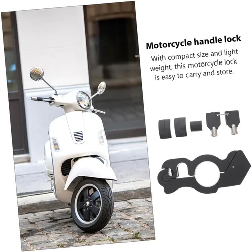 Vista 7 de Cerradura de seguridad para motocicleta, 1 juego de cerradura de bocina, cerradura de acelerador, cerradura de manillar de motocicleta, accesorios