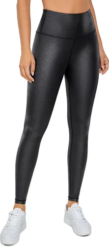 Vista 3 de CRZ YOGA - Leggings de piel sintética mate para mujer, de 25 a 28 pulgadas, pantalones de cuero elásticos de cintura alta, mallas de cuero