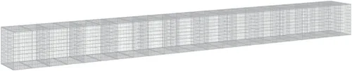 Vista 24 de vidaXL Cesta de gavión con tapa, 39.4 x 19.7 x 39.4 pulgadas, hierro galvanizado rectangular, resistente a la intemperie, montaje sin herramientas