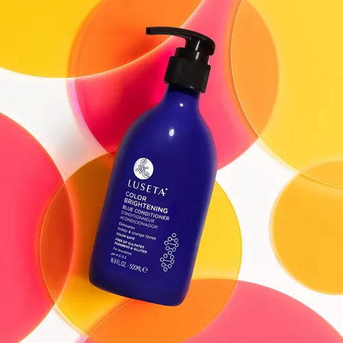Vista 7 de Luseta - Champú azul para color castaño cobrizo y tonos fríos, depósito de color e iluminación para cabello tratado, 16.9 onzas
