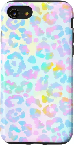 Vista 18 de Colorido lindo arco iris Tie Dye sirena Boho Leopard caso para iPhone 17