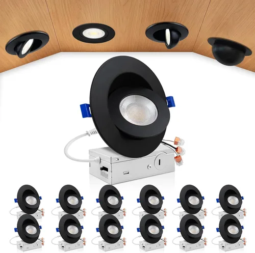 Vista 22 de zouzai Mini luz LED de cardán ajustable de 2 pulgadas, 5CCT seleccionable, rotación de 360° e inclinación de 90° para iluminación precisa Blanco