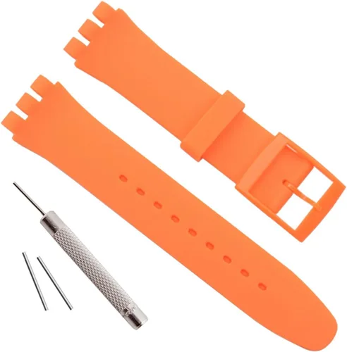 Vista 50 de Correa de reloj de goma de silicona/correa de reloj de repuesto para Swatch (0.669 in 0.748 in 0.787 in)