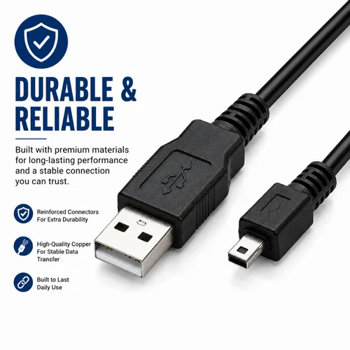 Vista 4 de Master Cables Cable de carga y transferencia de datos USB de repuesto compatible con cámaras digitales Sony Cyber-Shot DSC-H200 H300 H400 W180 W310