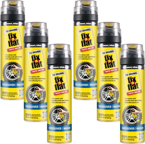 Vista 12 de Fix-a-Flat S60410 - Reparación e inflador de neumáticos planos de emergencia en aerosol, para neumáticos compactos, fórmula ecológica, ajuste