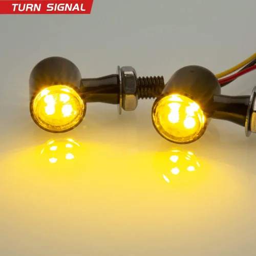 Vista 3 de Intermitentes LED para Motocicleta Mini Señales Giratorias Pequeñas Luz Indicadora Micro Delantera Trasera Compatible con Harley Davidson Honda