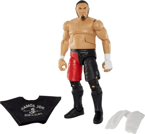 Vista 2 de Figura de acción de Samoa Joe de WWE Articulación de lujo, atuendo de anillo auténtico, expresión detallada de personajes, accesorios icónicos