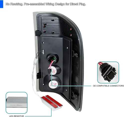 Vista 4 de Spec-D Tuning LT-SIV07JMLED-RS luces traseras LED transparentes, color negro