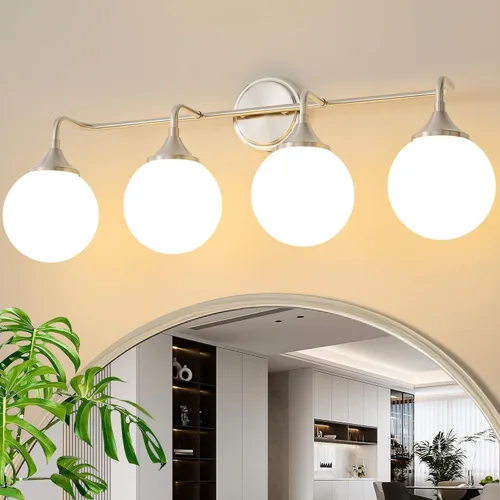 Vista 19 de Accesorios de Iluminación para Baño Negros, Iluminación Moderna de Tocador Sobre Espejo, Aplique de Pared Negro Mate Moderno de Mediados de Siglo