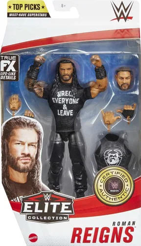 Vista 6 de WWE MATTEL Top Picks Elite Roman Reigns - Figura de acción de 6 pulgadas con articulación de lujo para posar y jugar, detalles realistas