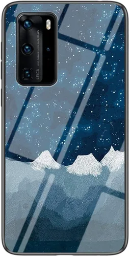 Vista 11 de IVY Funda de cristal templado cielo estrellado para Huawei P40 Pro+ Plus Case - A