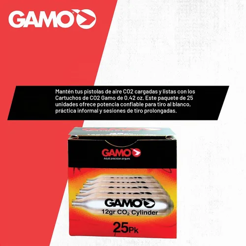 Vista 6 de Gamo 62124702554 Cilindros de CO2 de repuesto de 0.42 oz, paquete de 25