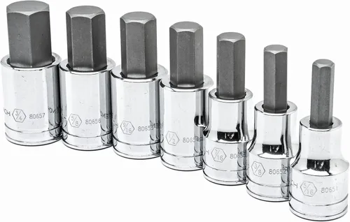 Vista 2 de GEARWRENCH 80721 Juego de 7 piezas de llaves de vaso hexagonales de 1/2 pulgada, SAE