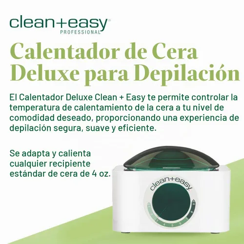 Vista 3 de Clean + Easy Calentador de lujo solamente, calentador de cera controlado termostáticamente con raspador único que evita goteos de cera