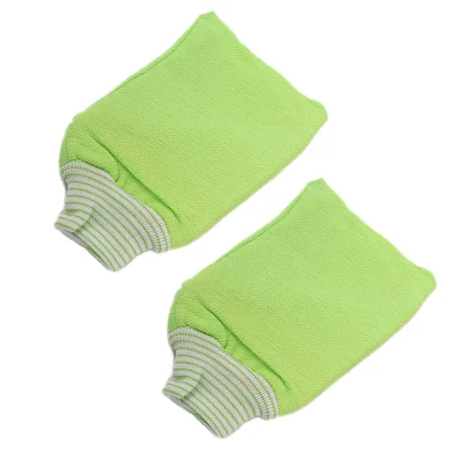Vista 11 de Paquete de 2 guantes exfoliantes para toallas de baño Guantes de ducha grandes Elimina la piel muerta Doble cara disponible Hombres Mujeres
