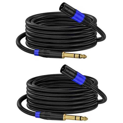 Vista 10 de Cable de interconexión equilibrado TRS a XLR de 1/4 pulgadas Pro de 1.2 M, XLR macho a 1/4 de pulgada (0.250 in), adaptador de convertidor de audio
