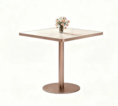 Vista 19 de SSLine - Mesa de comedor cuadrada de piedra sinterizada para 2, mesa