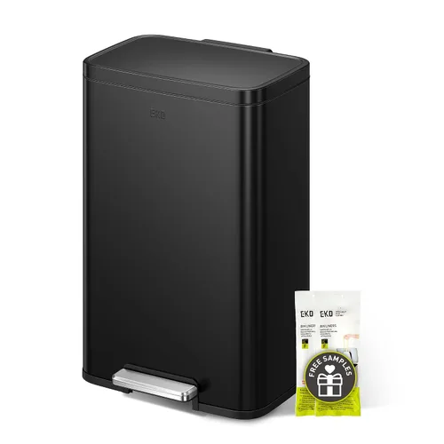 Vista 18 de EKO Madison - Cubo de basura de acero inoxidable cepillado de 1.6 galones o 6 litros, cubo de basura o cubo de reciclaje, forro interior extraíble