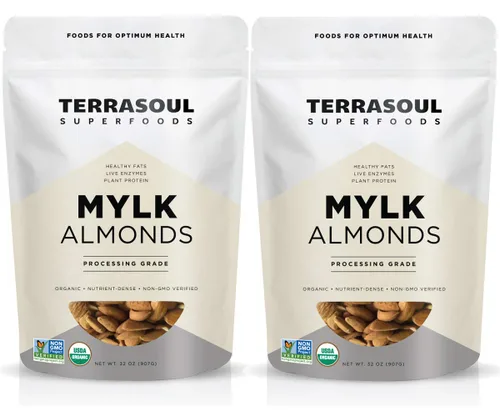 Vista 5 de Terrasoul Superfoods Almendras crudas orgánicas sin pasteurizar (grado mylk), 2 libras
