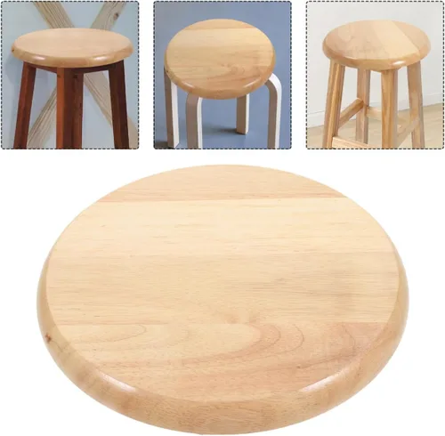 Vista 7 de DOITOOL Taburete de bar de madera maciza de repuesto para asiento de silla redonda de 11.61 pulgadas para taburetes de bar de oficina en casa, parte