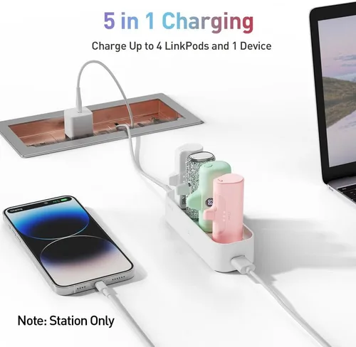 Vista 8 de iWALK Pequeño cargador portátil del USB C, cargador portátil del teléfono 4500mAh para la estación del cargador de Android