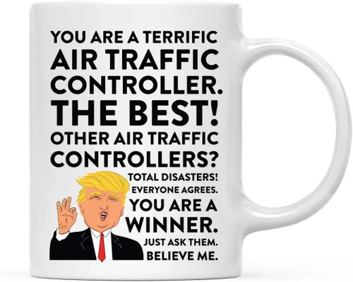 Vista 26 de Andaz Press Round 11 oz taza de té de cerámica para café divertido presidente Donald Trump regalo de Navidad, You are a Terrific Aquatic Biologist