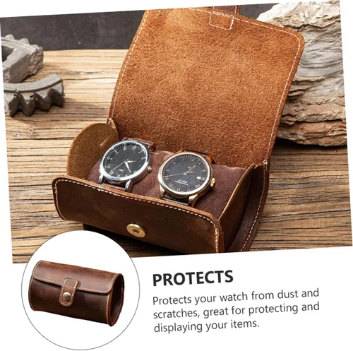 Vista 5 de Holibanna 3 unids 2 caja de reloj de viaje caja reloj soporte reloj reloj vitrina relojes para hombre contenedor de almacenamiento reloj organizador