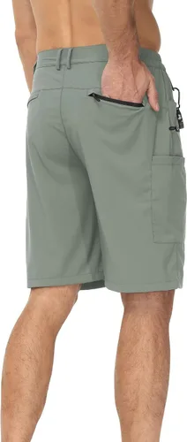 Vista 5 de Fjnbbiot Pantalones cortos de verano para hombre, estilo cargo, de secado rápido, pantalones cortos de golf, 7 bolsillos, Waterproff