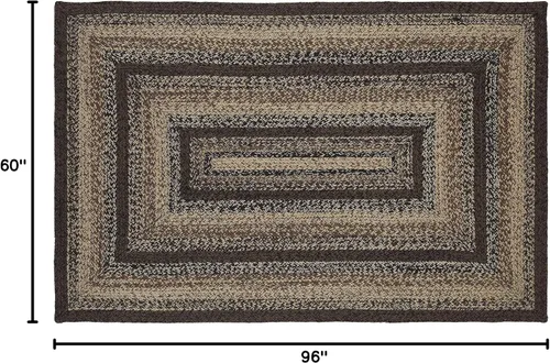 Vista 3 de Colección Cappuccino Premium trenzada Primitivo, rústico, campestre, estilo granja Yute/algodón 30 días sin riesgo Alfombra