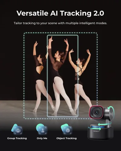 Vista 6 de OBSBOT Tiny 3 cámara web espacial de audio 4K impulsada por AI, cámara PTZ
