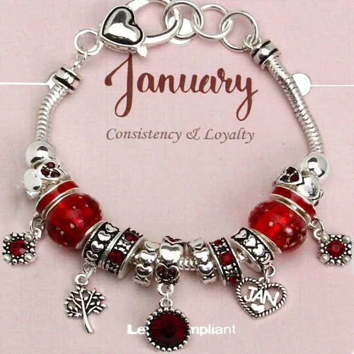 Vista 2 de Falari Pulsera de piedra natal, cuentas multicolor en tono plateado, Metal