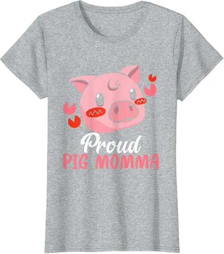 Vista 5 de Mini Pig Momma - Camiseta para mujer con diseño de cerdo en miniatura para mujer, Negro