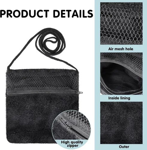 Vista 4 de Sweetude 2 bolsas de transporte para planeador de azúcar, transpirable, bolsa de transporte suave para hámsteres con cremallera para correa