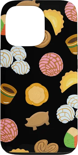 Vista 10 de Conchas Pan Dulce Patrón Negro Teléfono Caja Latina Regalo Caso para iPhone 17